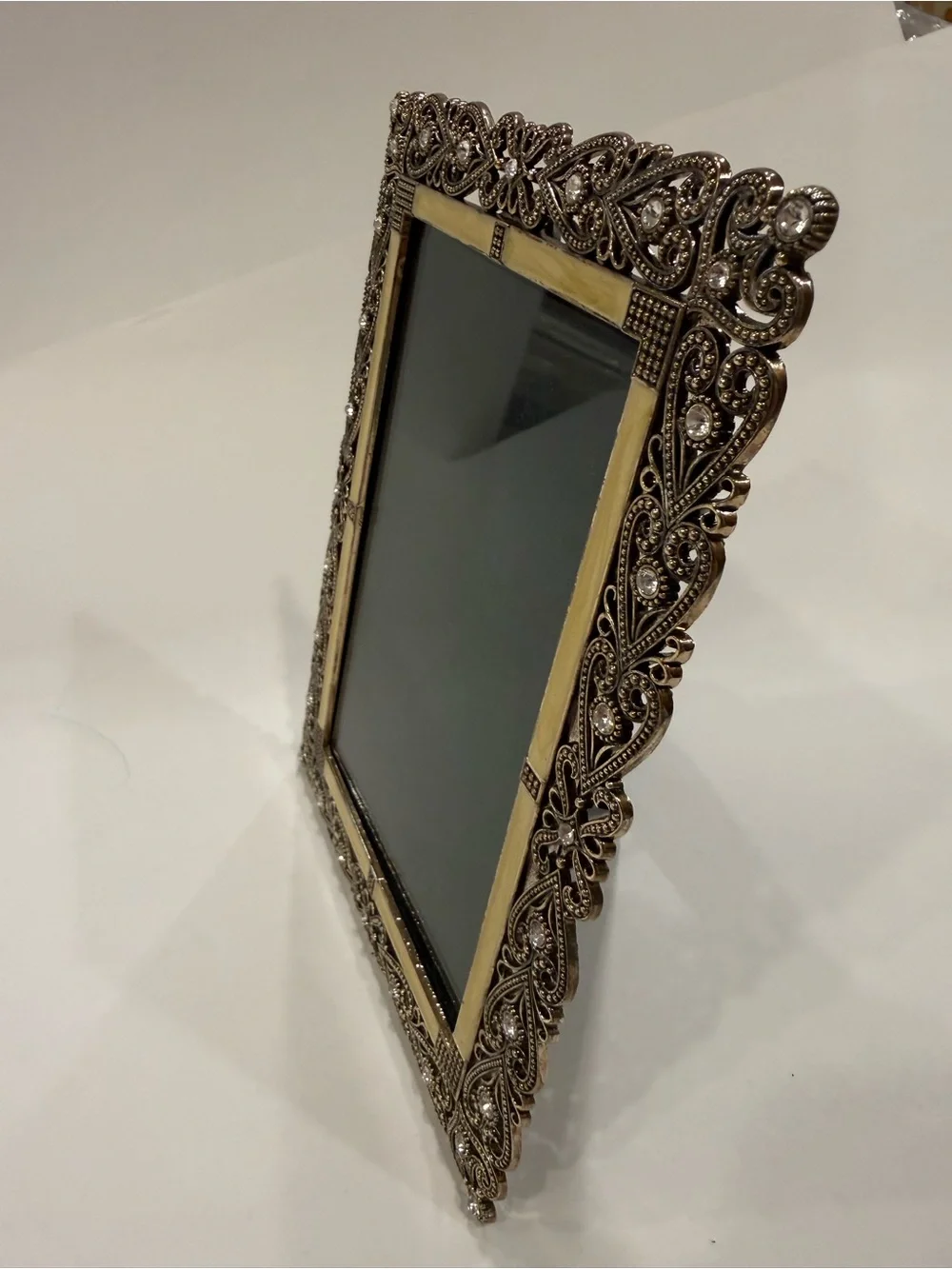 Ornate Filigree Gold and Silver Photo Frame